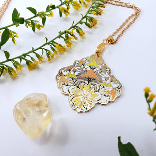 Goldenrod Enamel Pendant - From The Seeking Glass Series