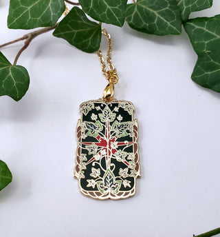 Ivy Leaf Enamel Pendant: From The Seeking Glass Series