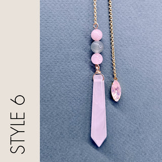 Rose Quartz Pendulum with Gold Chain