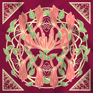 Vibrant Art Nouveau Honeysuckle Printed Cloth