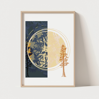Moon in the Pines - Art Print