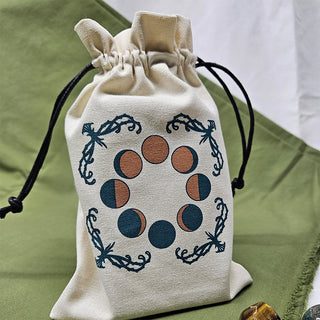 Seasons & Cycles Natural Cotton Drawstring Bag