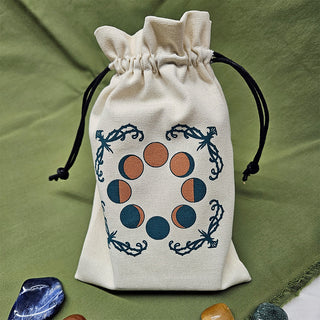 Seasons & Cycles Natural Cotton Drawstring Bag