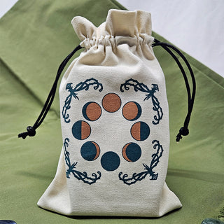 Seasons & Cycles Natural Cotton Drawstring Bag