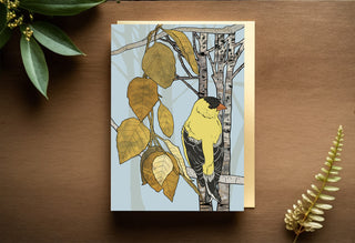 Goldfinch and Birch Tree Postcard