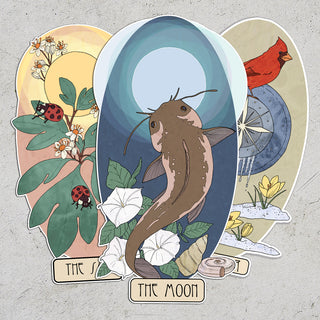 Tarot Stickers - The Star, The Moon, and The Sun