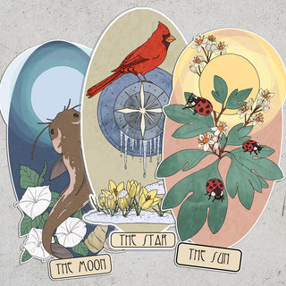 Tarot Stickers - The Star, The Moon, and The Sun