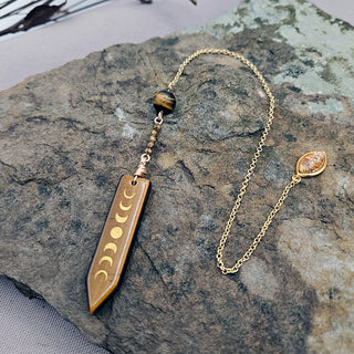 Tiger's Eye Moon Phase Pendulum