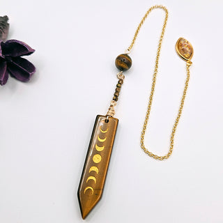 Tiger's Eye Moon Phase Pendulum