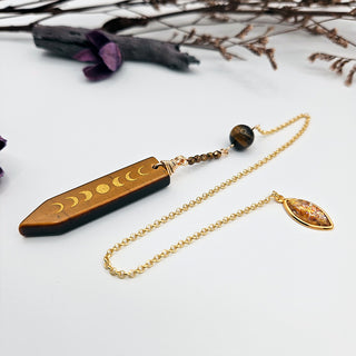 Tiger's Eye Moon Phase Pendulum