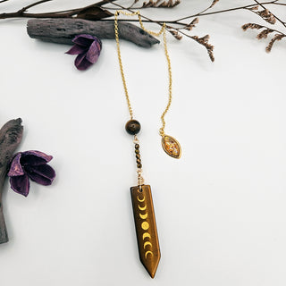 Tiger's Eye Moon Phase Pendulum
